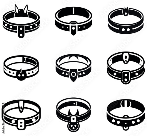 Versatile Collar Icon Set - Pet & Fashion Designs