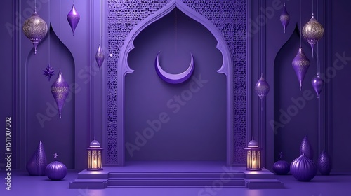Islamic archway, purple interior