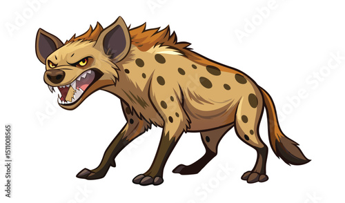 Aggressive cartoon hyena illustration