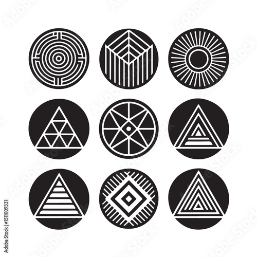 Abstract logos mega collection. Geometrical abstract logos