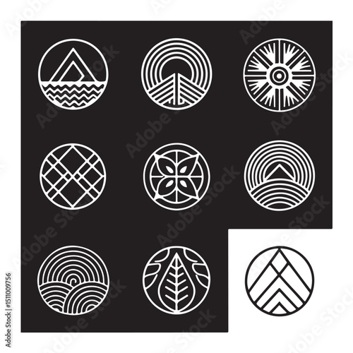 Abstract logos mega collection. Geometrical abstract logos