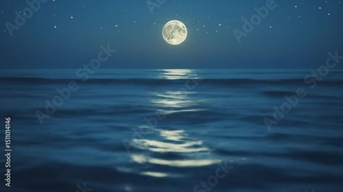 full moon over water design