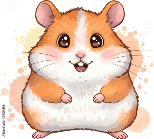 Happy Hamster Peeking Around the Corner – Whimsical Art for Kids' Rooms