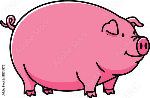 pink fat pig cartoon