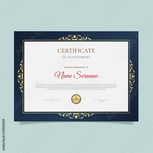 A certificate of award is displayed with a gold border.