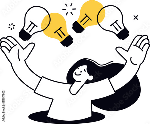 Ideas innovation creativity lightbulb inspiration solution business concept success strategy thinking mind design vector art illustration
