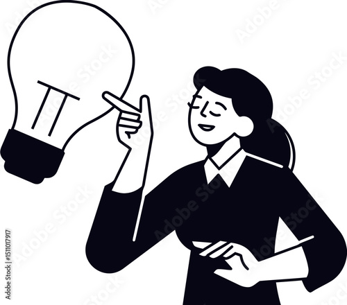 Woman pointing illustration vector art design graphic drawing portrait female person idea concept art style 100 vector art illustration