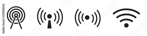 Wi-Fi icons set and stock vector illustration. wifi symbol. wifeless simple icons vector. wifi icon sheet, vector wifi icon image.