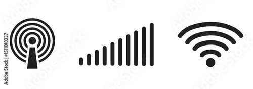 Wi-Fi icons set and stock vector illustration. wifi symbol. wifeless simple icons vector. wifi icon sheet, vector wifi icon image.