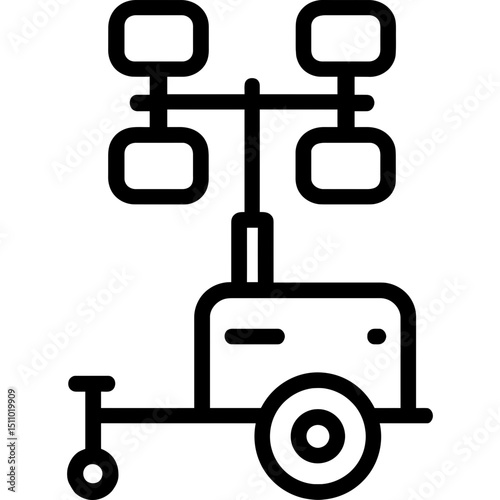 Minimalist light tower icon design