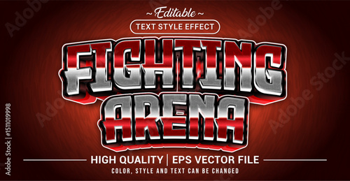 Editable text style effect - Fighting Arena text style theme. Vector text style illustration template.