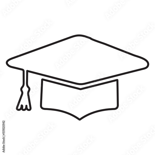 Graduation cap and diploma icon representing education and academic achievement