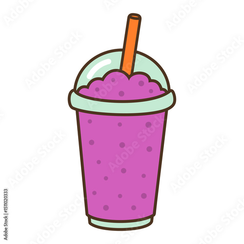 Colorful slushy drink refreshing frozen beverage vector illustration isolated on white background

