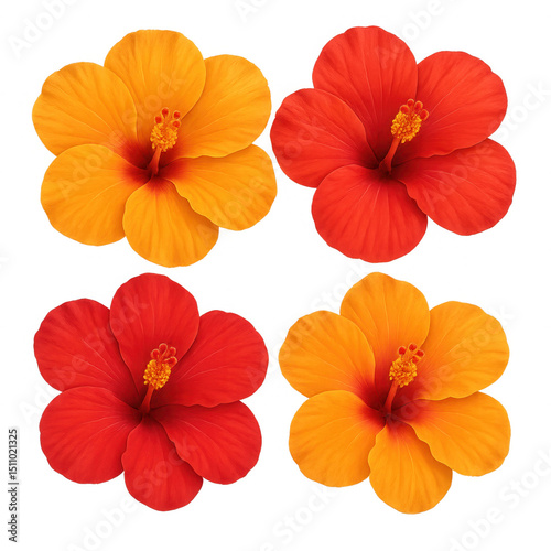 Vibrant hibiscus flowers display garden floral photography natural environment close-up beauty in nature