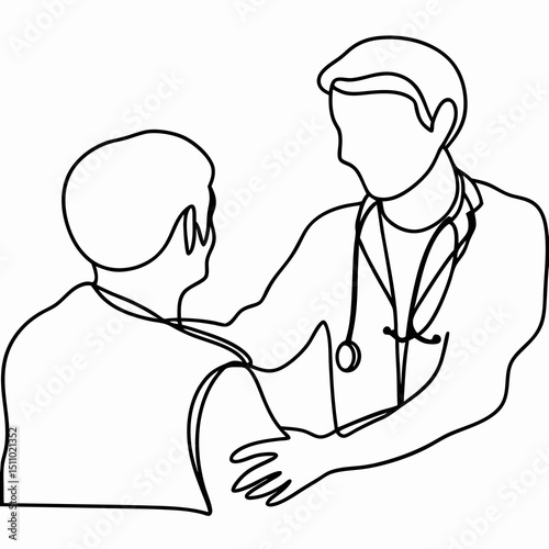  Doctor consulting patient with reassuring gesture art line