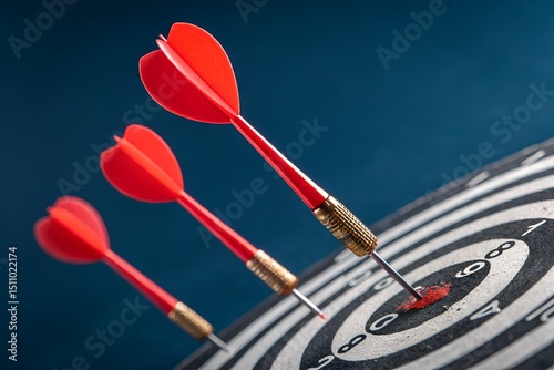 A Set of Darts Landed on the Bullseye Achievement Target