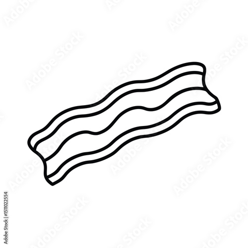 Crispy Bacon Illustration A Delicious Line Art Design of Streaky Bacon