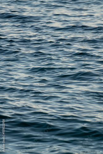 Calm Ocean Water Surface with Gentle Ripples and Blue Tones