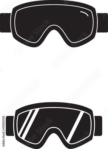 set of black glasses  vector illustration 