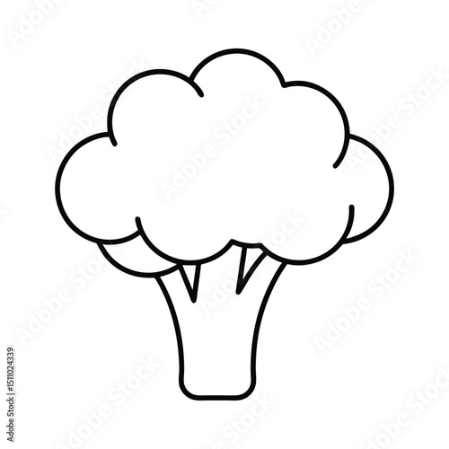 Brócoli dibujado a mano ilustración de libro para colorear