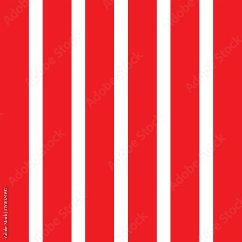 Vector seamless vertical stripes pattern, red and white. Simple background