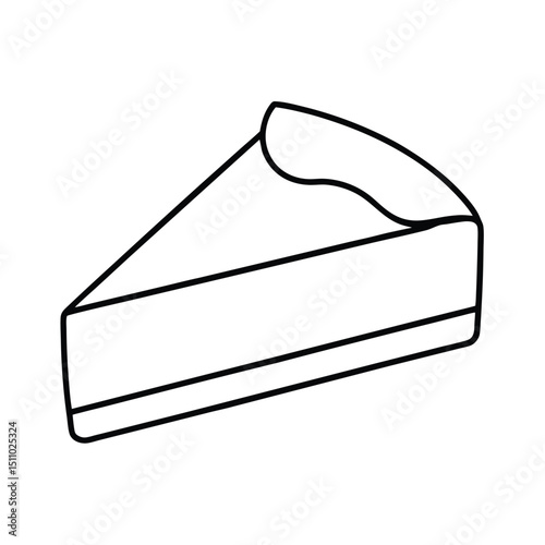 Delicious Slice of Cake A Simple Line Drawing Illustration