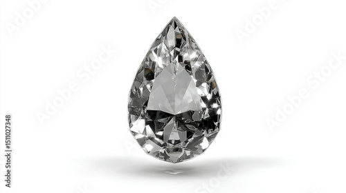   Diamond on white background with clipping path from top to bottom