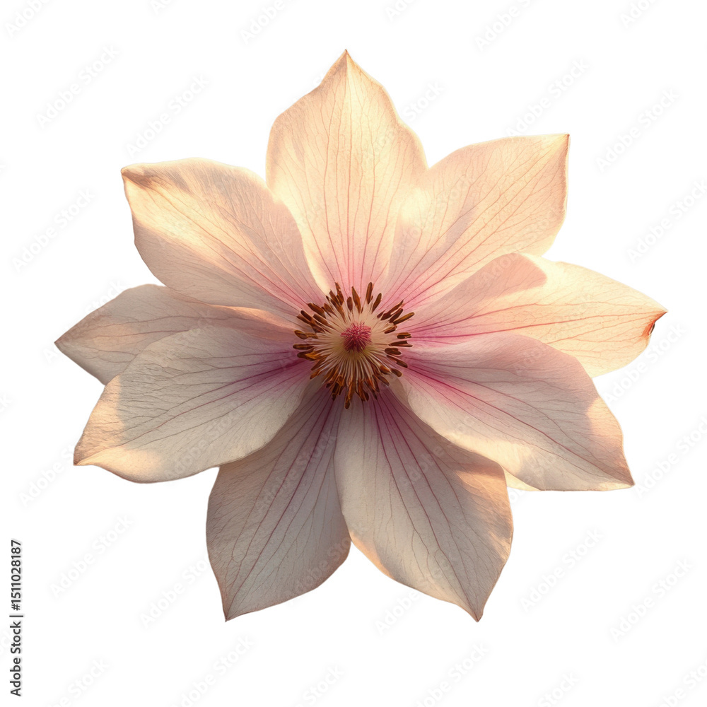 Fototapeta premium Pink Clematis flower isolated on white background