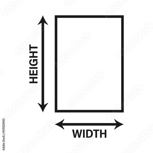 Height Width Arrows Tall Hollow Rectangle
