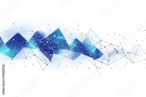 Blue technology background with geometric elements and white space for text Abstract blue technology background with geometric line shapes Generative AI
