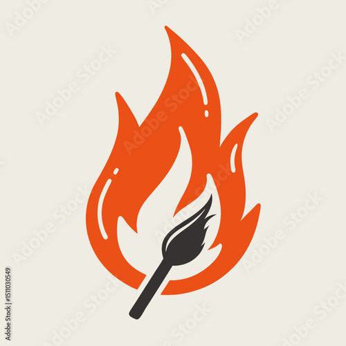 vector illustration of a burning fire, fire flame icon brush grunge illustration crayon 