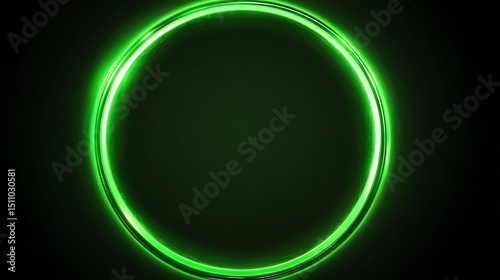 Green Neon Circle Frame