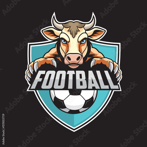 football club logo cow vector illustration design