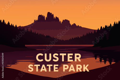 Custer State Park with Bison Herds in the Rolling Hills.eps
