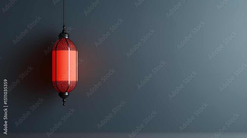 Obraz premium Ornate red lantern hangs
