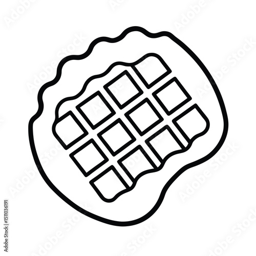  Waffle Line Art Vector Minimal Creative Illustration for Food and Dessert Designs
