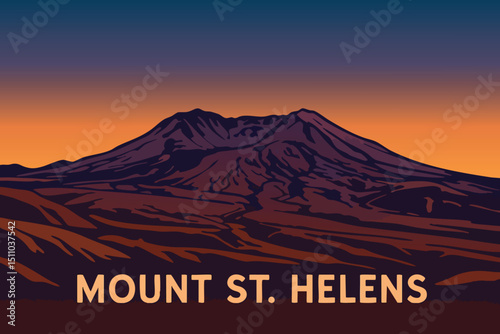 Mount St. Helens with Crater and Lava Dome.eps
