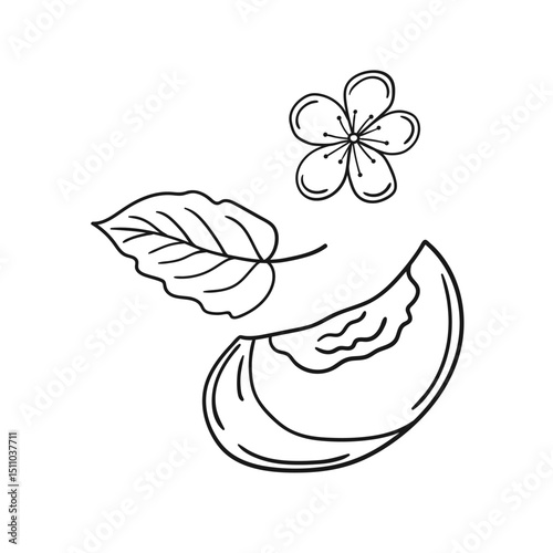 Illustration in hand draw style. Icon, sign, sticker, pin, logo