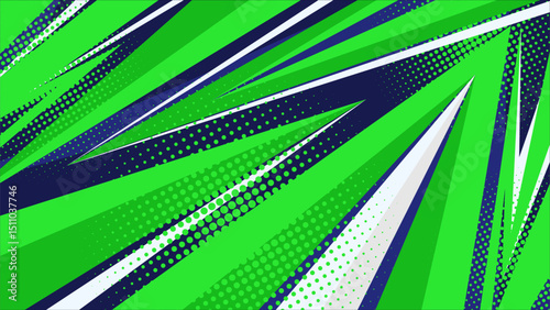 
modern sport background with sharp green shapes and halftone texture for gaming, esport, racing themes