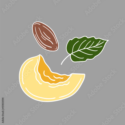 Illustration in hand draw style. Icon, sign, sticker, pin, logo