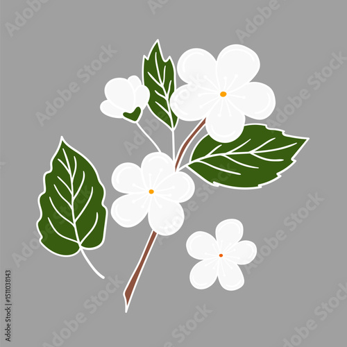 Illustration in hand draw style. Icon, sign, sticker, pin, logo