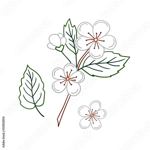 Illustration in hand draw style. Icon, sign, sticker, pin, logo