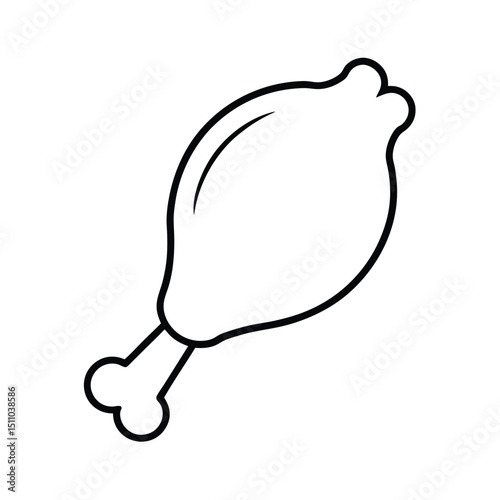 vector illustration of a chicken drumstick icon