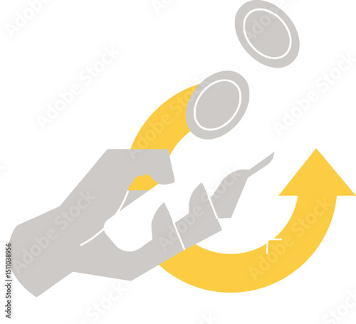 Mobile payment phone money transfer online banking finance digital currency app transaction technology coin vector art illustration