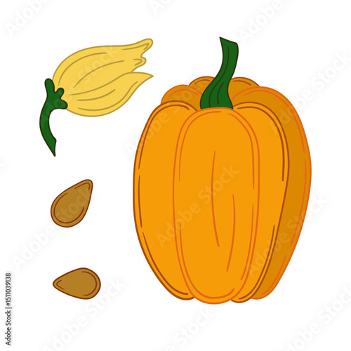 Illustration in hand draw style. Icon, sign, sticker, pin, logo