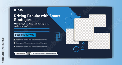  Driving Results with Smart Strategies. Business growing social media banner best.