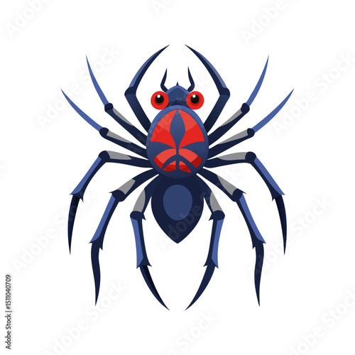 Spider illustration vector with white background
