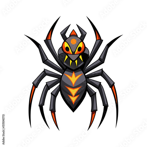 Spider illustration vector with white background
