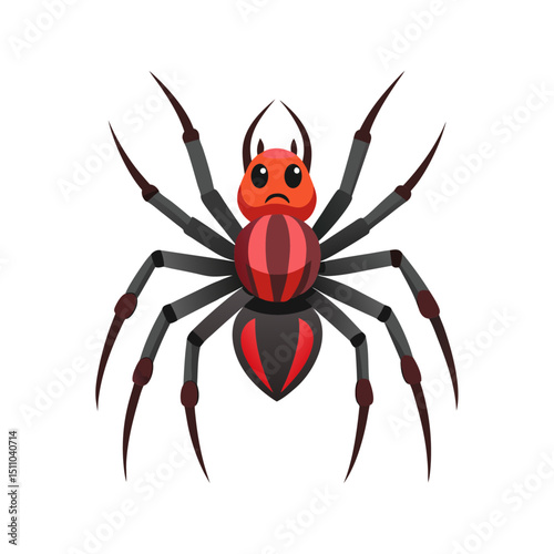 Spider illustration vector with white background
