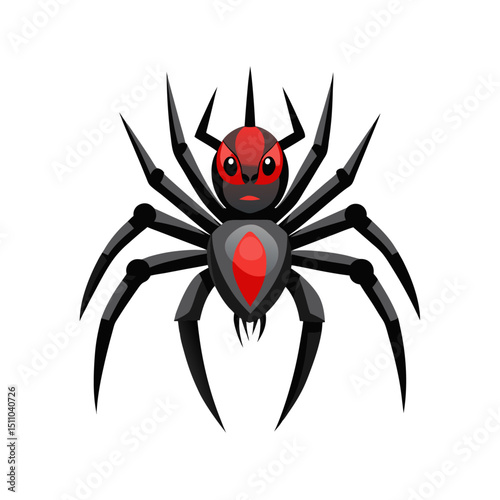 Spider illustration vector with white background
